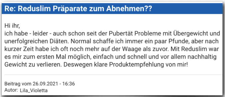 Reduslim Erfahrungsbericht Bewertung Erfahrungen Reduslim