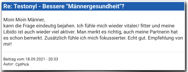 Testonyl Erfahrungsbericht Bewertung Erfahrungen Testonyl