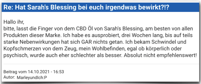 Sarah's Blessing Erfahrungsberichte Bewertung Erfahrungen Sarah's Blessing