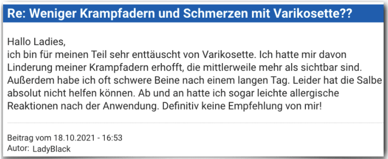 Varikosette Erfahrungsbericht Bewertung Erfahrungen Varikosette