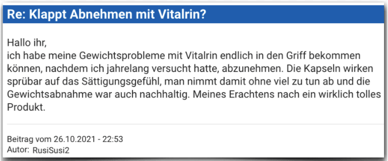 Vitalrin Erfahrungsbericht Bewertung Erfahrungen Vitalrin Abbild