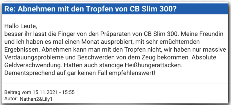 CB Slim 300 Erfahrungsbericht Bewertung Erfahrungen CB Slim 300