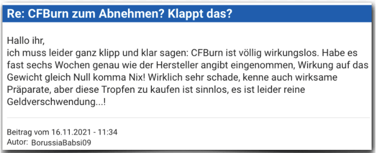 CFBurn Erfahrungsbericht Bewertung Erfahrungen CFBurn