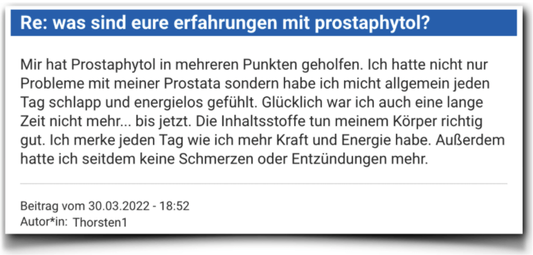 Prostaphytol Erfahrungsbericht Bewertung Erfahrungen Prostaphytol