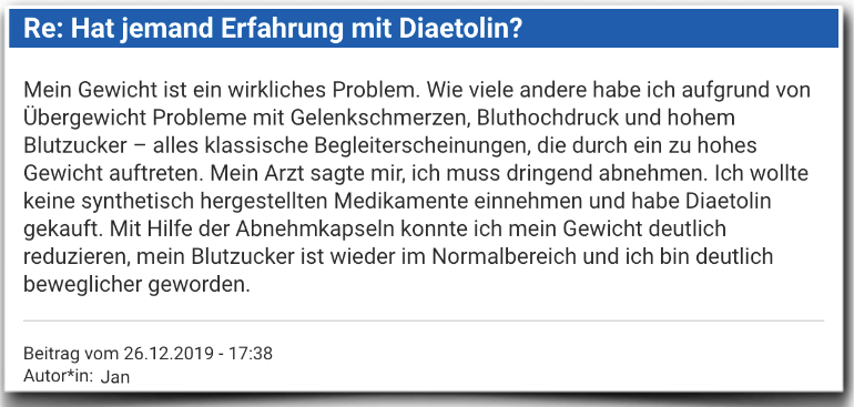 Diaetolin Erfahrungsbericht Bewertung Erfahrungen Diaetolin